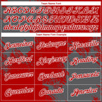 Custom Red Steel Gray-White 3D Pattern Design Abstract Brush Stroke Performance T-Shirt