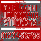 Custom Red Steel Gray-White 3D Pattern Design Abstract Brush Stroke Performance T-Shirt