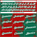 Custom Red White-Kelly Green 3D Pattern Design Abstract Brush Stroke Performance T-Shirt