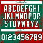 Custom Red White-Kelly Green 3D Pattern Design Abstract Brush Stroke Performance T-Shirt