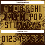 Custom Brown Old Gold 3D Pattern Design Abstract Brush Stroke Performance T-Shirt