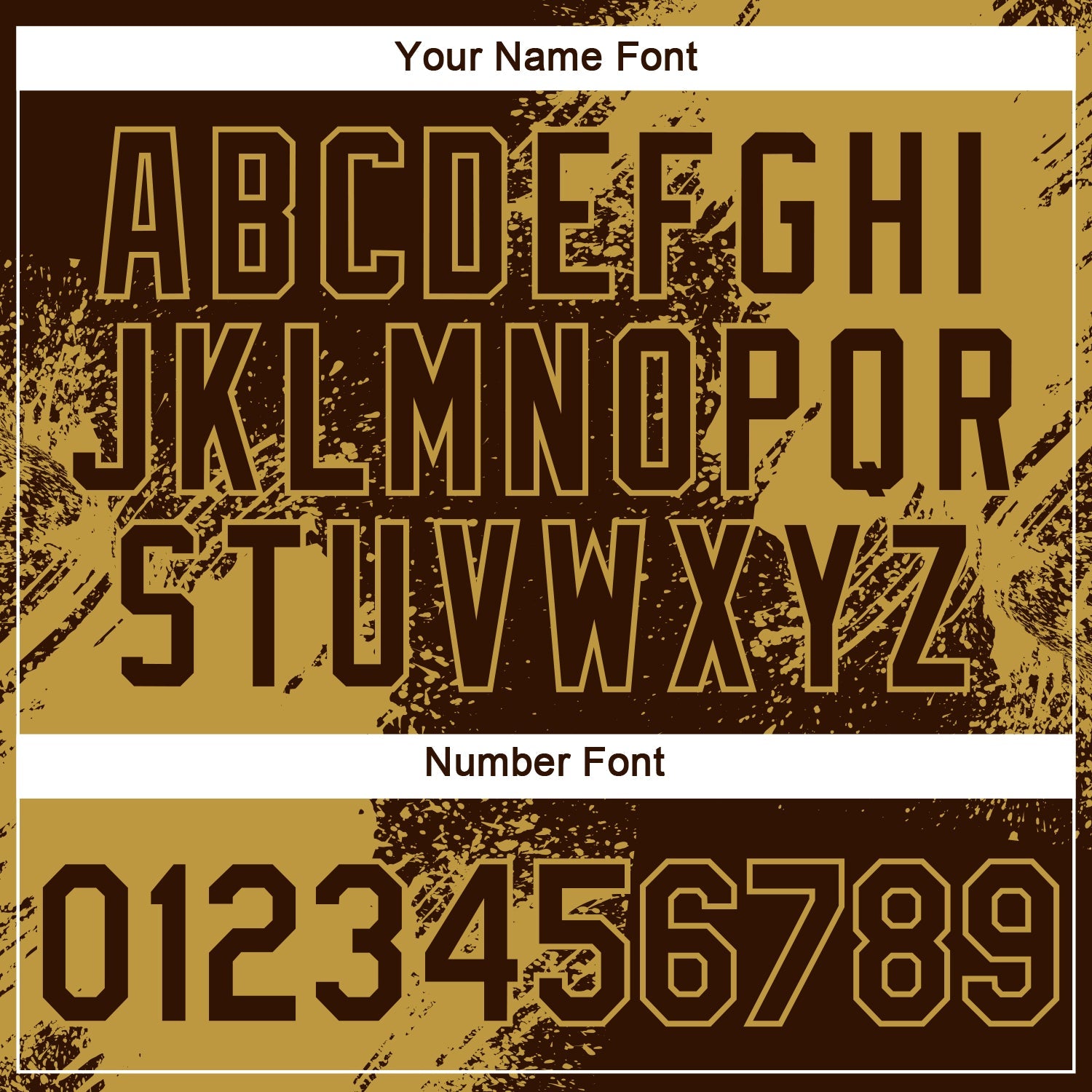 Custom Brown Old Gold 3D Pattern Design Abstract Brush Stroke Performance T-Shirt