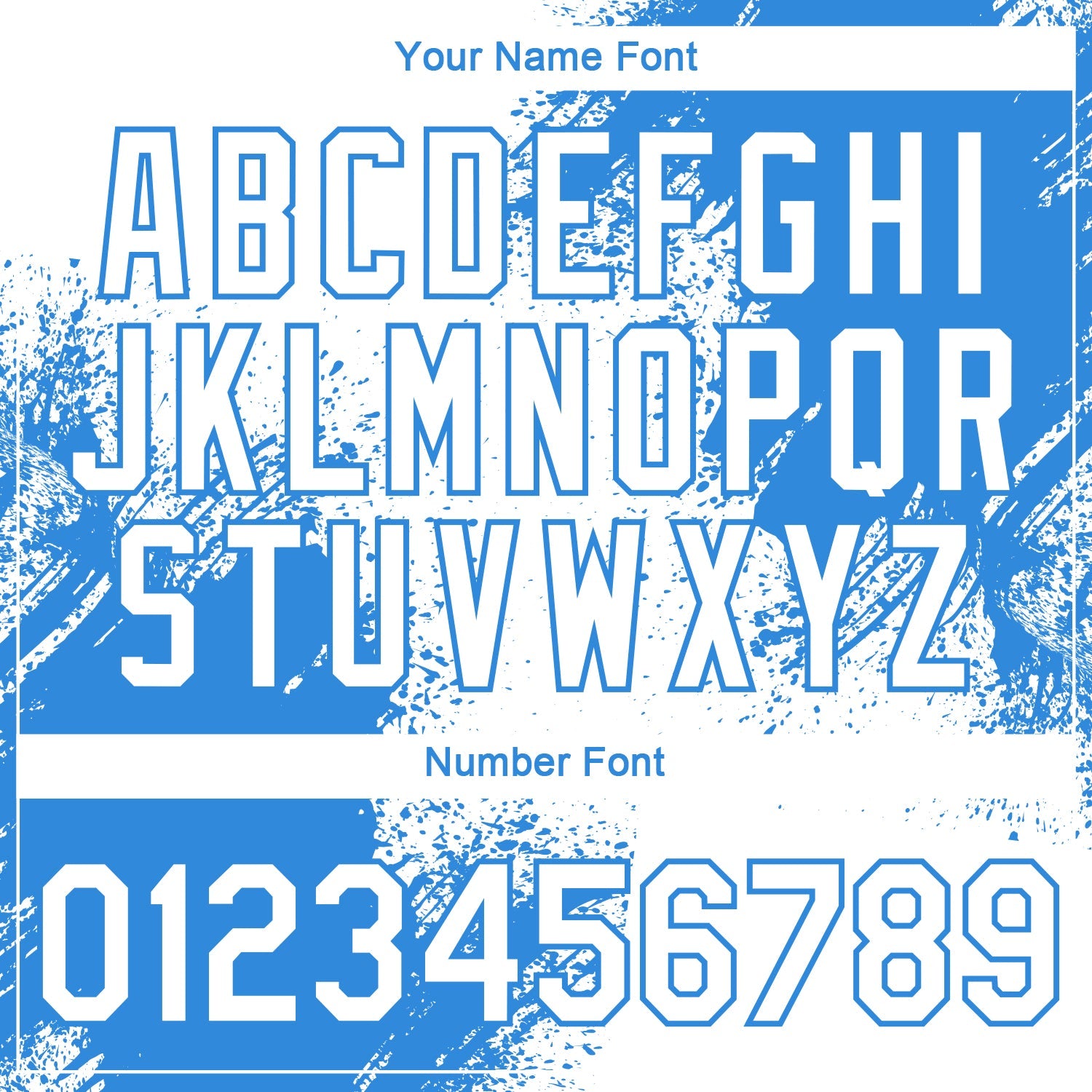 Custom White Powder Blue 3D Pattern Design Abstract Brush Stroke Performance T-Shirt