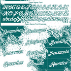 Custom White Teal 3D Pattern Design Abstract Brush Stroke Performance T-Shirt