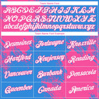 Custom Powder Blue White-Pink 3D Pattern Design Abstract Brush Stroke Performance T-Shirt