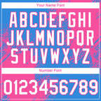 Custom Powder Blue White-Pink 3D Pattern Design Abstract Brush Stroke Performance T-Shirt