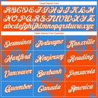 Custom Powder Blue White-Orange 3D Pattern Design Abstract Brush Stroke Performance T-Shirt