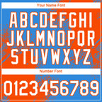 Custom Powder Blue White-Orange 3D Pattern Design Abstract Brush Stroke Performance T-Shirt