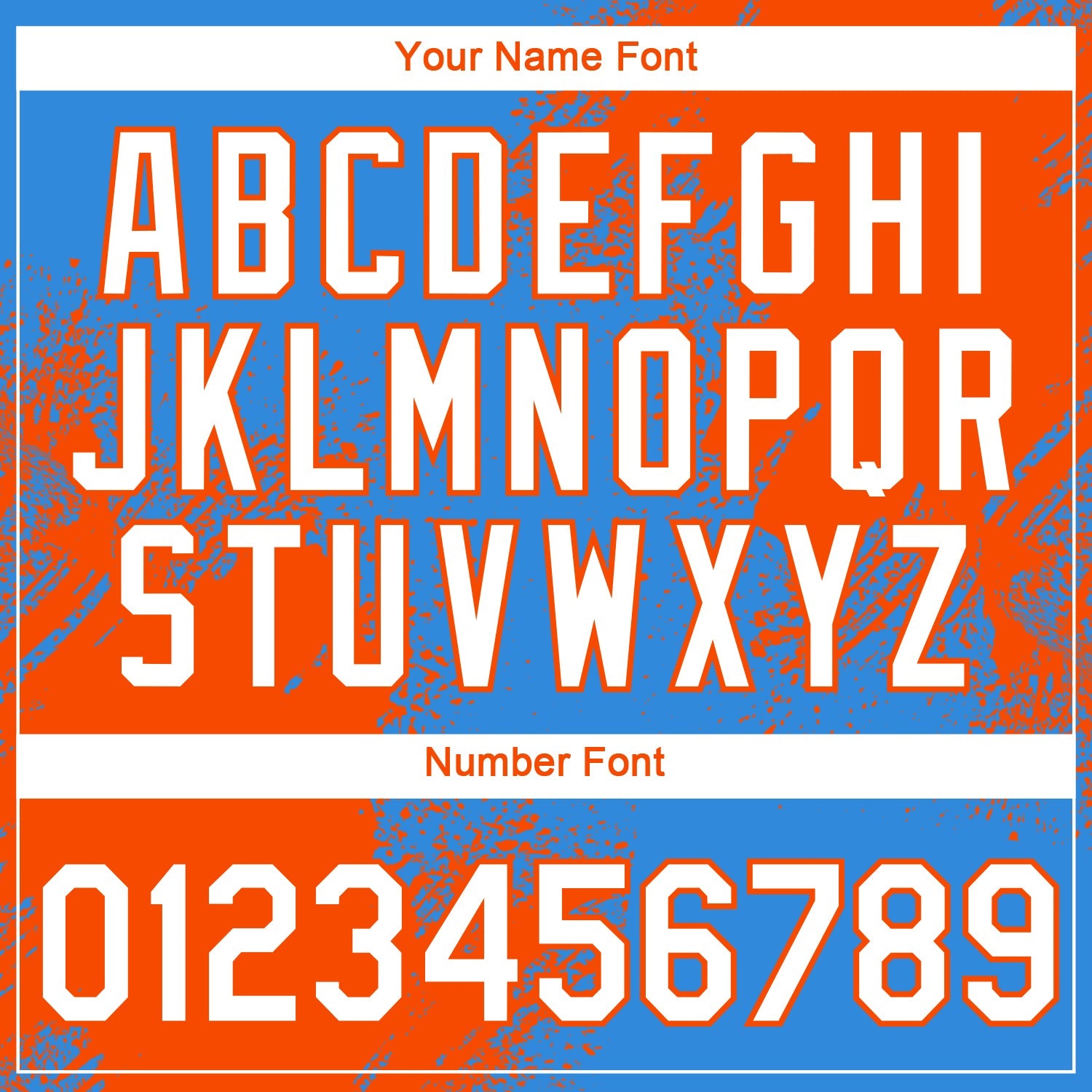 Custom Powder Blue White-Orange 3D Pattern Design Abstract Brush Stroke Performance T-Shirt