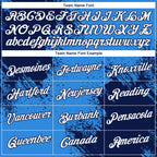 Custom Powder Blue White-Navy 3D Pattern Design Abstract Brush Stroke Performance T-Shirt