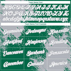 Custom Kelly Green White-Gray 3D Pattern Design Abstract Brush Stroke Performance T-Shirt