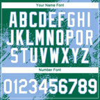 Custom Kelly Green White-Light Blue 3D Pattern Design Abstract Brush Stroke Performance T-Shirt