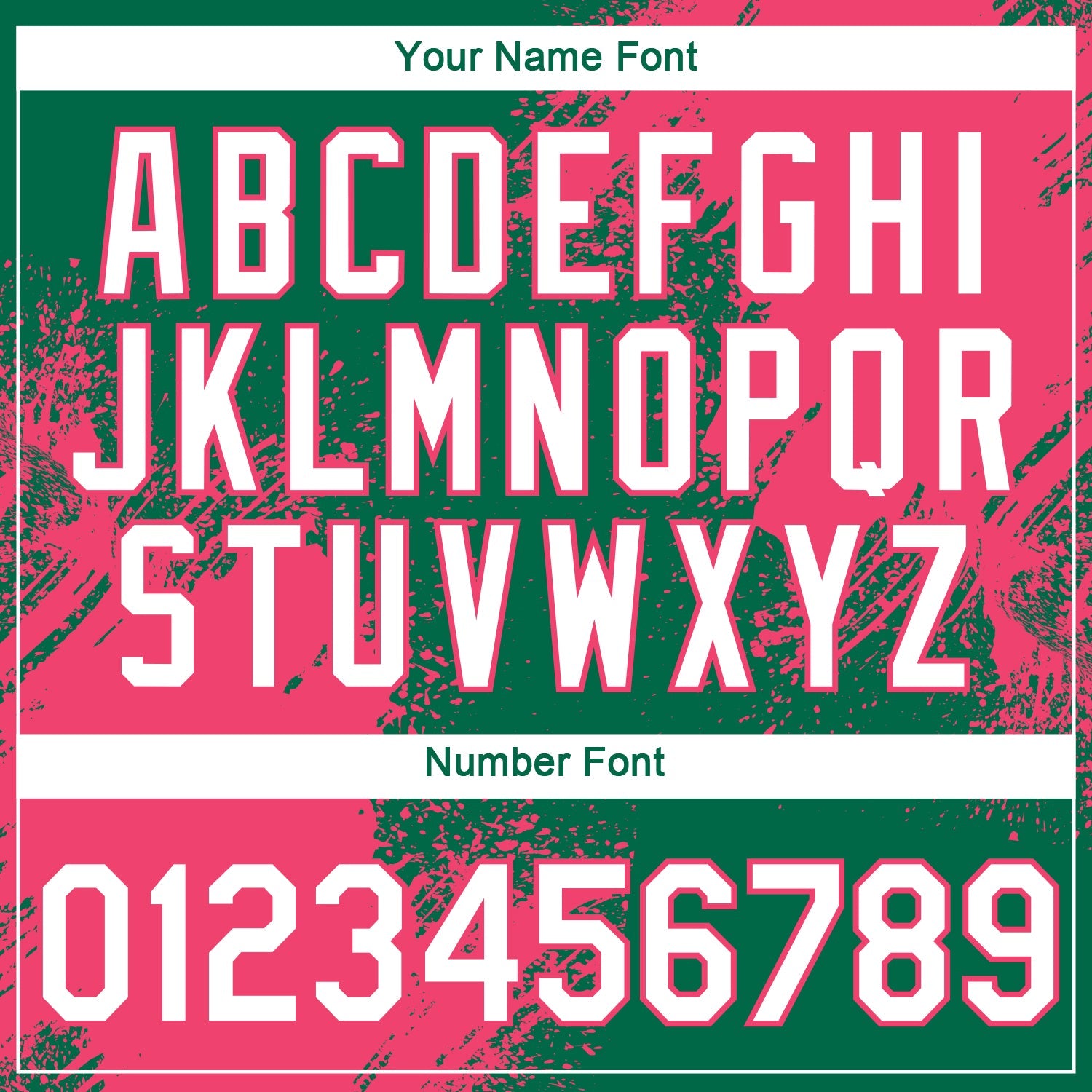 Custom Kelly Green White-Neon Pink 3D Pattern Design Abstract Brush Stroke Performance T-Shirt