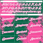 Custom Kelly Green White-Pink 3D Pattern Design Abstract Brush Stroke Performance T-Shirt