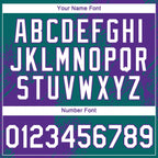 Custom Teal White-Purple 3D Pattern Design Abstract Brush Stroke Performance T-Shirt