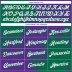 Custom Purple White-Kelly Green 3D Pattern Design Abstract Brush Stroke Performance T-Shirt