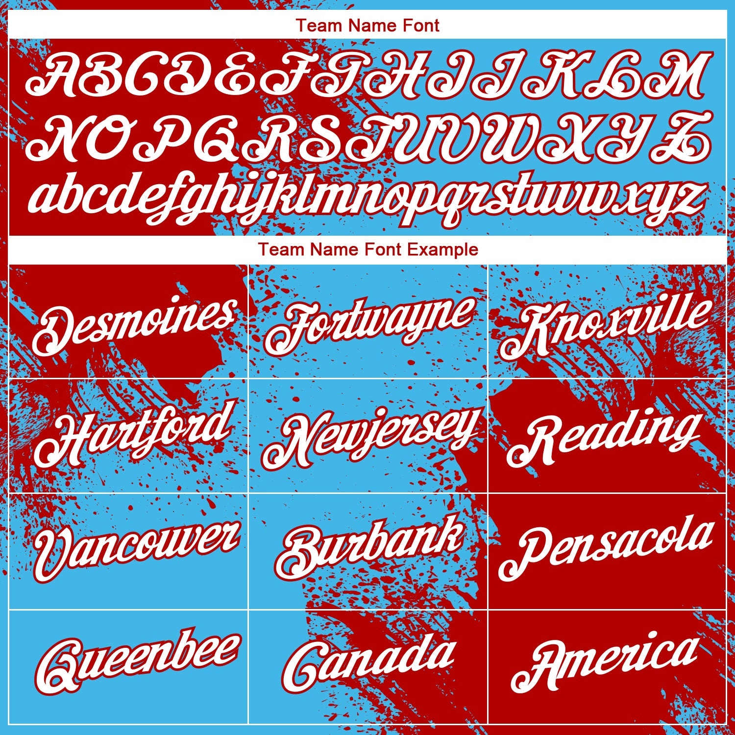 Custom Sky Blue White-Red 3D Pattern Design Abstract Brush Stroke Performance T-Shirt