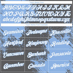 Custom Steel Gray White-Light Blue 3D Pattern Design Abstract Brush Stroke Performance T-Shirt