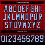 Custom Red Light Blue-Black 3D Pattern Design Gradient Geometric Shape Authentic Baseball Jersey