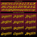 Custom Crimson Gold-Black 3D Pattern Design Gradient Geometric Shape Authentic Baseball Jersey