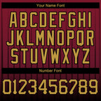 Custom Crimson Old Gold-Black 3D Pattern Design Gradient Geometric Shape Authentic Baseball Jersey