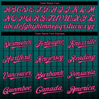 Custom Teal Pink-Black 3D Pattern Design Gradient Geometric Shape Authentic Baseball Jersey