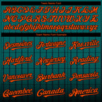 Custom Teal Orange-Black 3D Pattern Design Gradient Geometric Shape Authentic Baseball Jersey