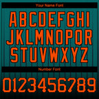 Custom Teal Orange-Black 3D Pattern Design Gradient Geometric Shape Authentic Baseball Jersey