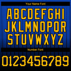 Custom Thunder Blue Gold-Black 3D Pattern Design Gradient Geometric Shape Authentic Baseball Jersey