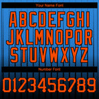 Custom Electric Blue Orange-Black 3D Pattern Design Gradient Geometric Shape Authentic Baseball Jersey