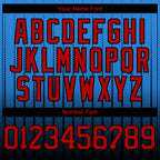 Custom Electric Blue Red-Black 3D Pattern Design Gradient Geometric Shape Authentic Baseball Jersey