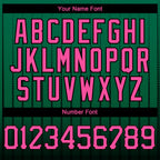Custom Kelly Green Pink-Black 3D Pattern Design Gradient Geometric Shape Authentic Baseball Jersey
