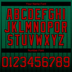 Custom Kelly Green Red-Black 3D Pattern Design Gradient Geometric Shape Authentic Baseball Jersey