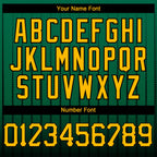 Custom Kelly Green Gold-Black 3D Pattern Design Gradient Geometric Shape Authentic Baseball Jersey