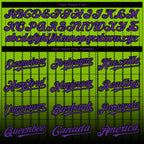 Custom Neon Green Purple-Black 3D Pattern Design Gradient Geometric Shape Authentic Baseball Jersey