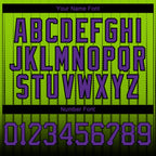 Custom Neon Green Purple-Black 3D Pattern Design Gradient Geometric Shape Authentic Baseball Jersey