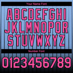 Custom Light Blue Pink-Black 3D Pattern Design Gradient Geometric Shape Authentic Baseball Jersey