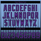 Custom Light Blue Purple-Black 3D Pattern Design Gradient Geometric Shape Authentic Baseball Jersey