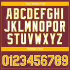 Custom Burgundy Gold-White 3D Pattern Design Gradient Style Twinkle Star Performance T-Shirt