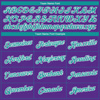 Custom Purple Teal-White 3D Pattern Design Gradient Style Twinkle Star Performance T-Shirt