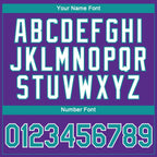 Custom Purple Teal-White 3D Pattern Design Gradient Style Twinkle Star Performance T-Shirt