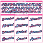 Custom White Light Blue Black-Pink 3D Pattern Design Gradient Style Twinkle Star Performance T-Shirt