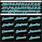 Custom Black Teal-White 3D Pattern Design Gradient Style Twinkle Star Performance T-Shirt