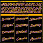 Custom Black Purple-Gold 3D Pattern Design Gradient Style Twinkle Star Performance T-Shirt