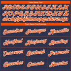 Custom Navy Orange-White 3D Pattern Design Gradient Style Twinkle Star Performance T-Shirt