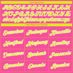 Custom Pink Neon Yellow-White 3D Pattern Design Gradient Style Twinkle Star Performance T-Shirt