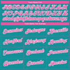 Custom Teal Pink-White 3D Pattern Design Gradient Style Twinkle Star Performance T-Shirt