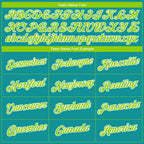 Custom Teal Neon Green-White 3D Pattern Design Gradient Style Twinkle Star Performance T-Shirt