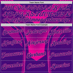 Custom Dark Purple Pink 3D Pattern Design Gradient Neon Sportswear Performance T-Shirt