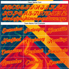 Custom Yellow Fire Red-Blue 3D Pattern Design Spain Marble Sportswear Performance T-Shirt
